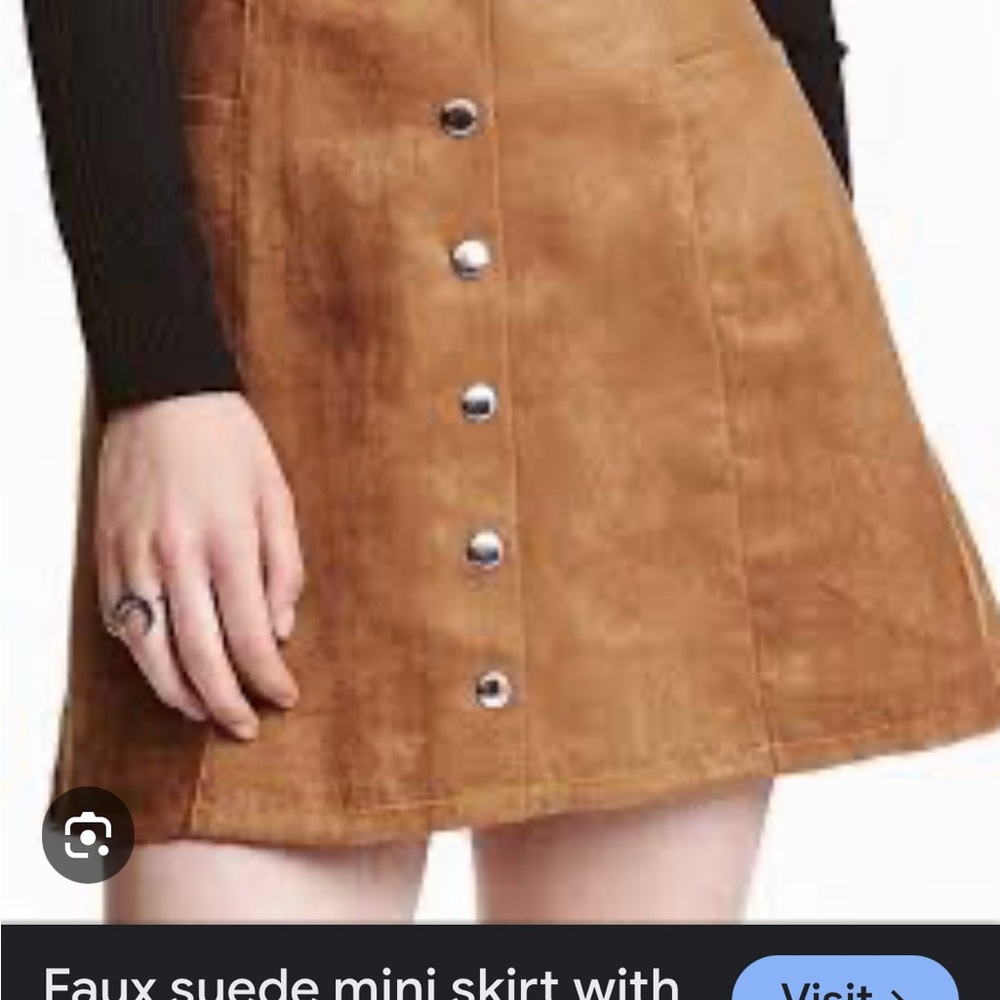 2/$20 -Fall Skirt -Tan - Snaps Up The Front - Faux Suede,Western Style